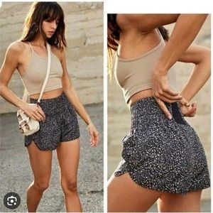 Free People The Way Home Short Grey Black Printed Size Medium